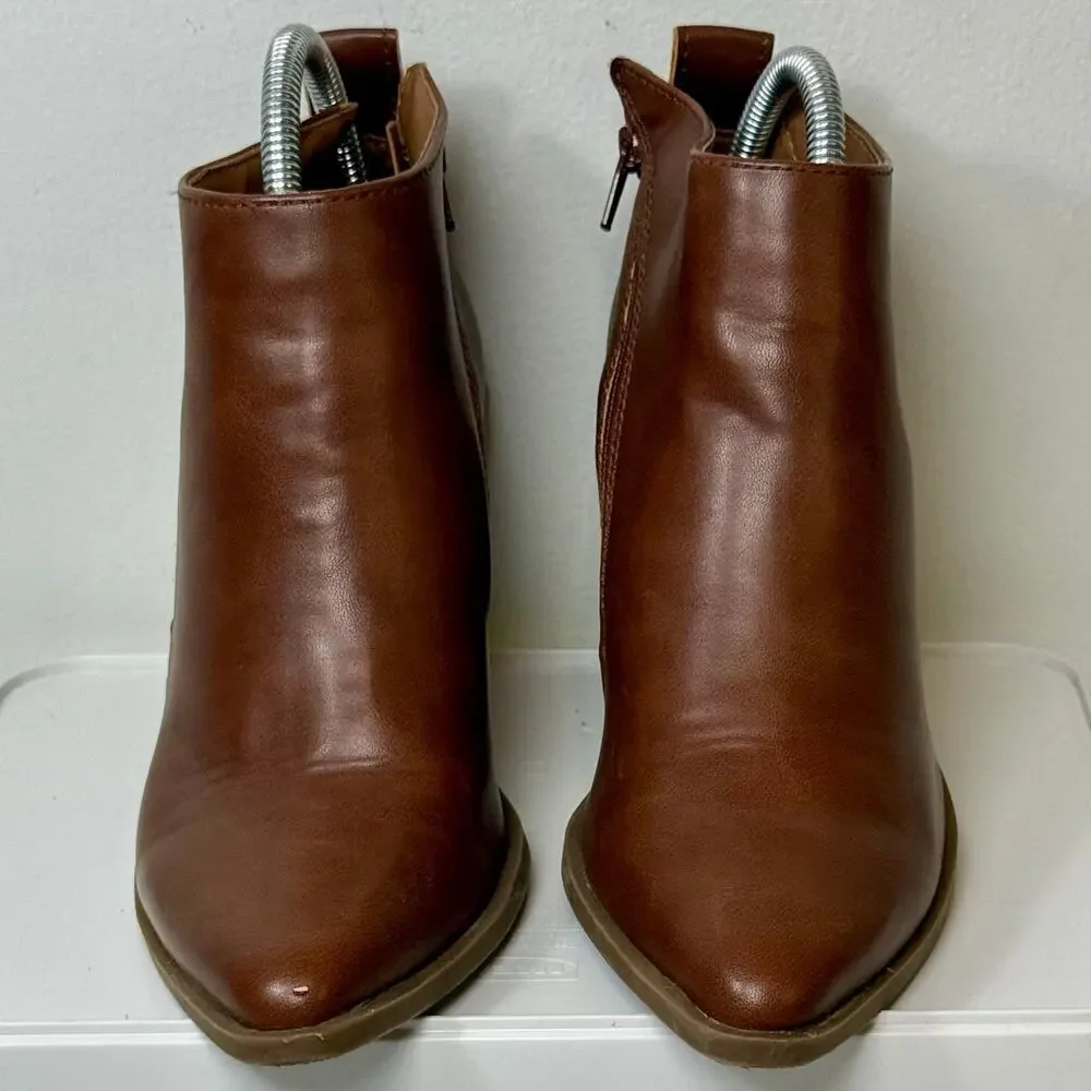 Universal Thread Brown Block Heel Booties Size 8